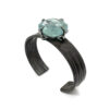 Cushion Aquamarine Cuff Bracelet 18kt Silver