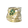 Wide Artisanal Tourmaline Ring 18kt Silver