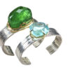 Large Green Tourmaline Cuff Bracelet 18kt - Image 3