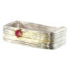 Wide Artisanal Tourmaline Ring 18kt Silver - Image 4