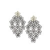Black Gold Flower Pendant Earrings
