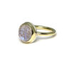 Carved Flower Moonstone Cabochon Ring