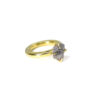 Raw Tumbled Gray Diamond Engagement Ring