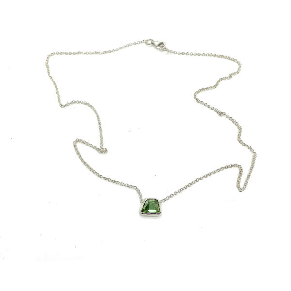 Green Tourmaline Pendant Necklace Silver