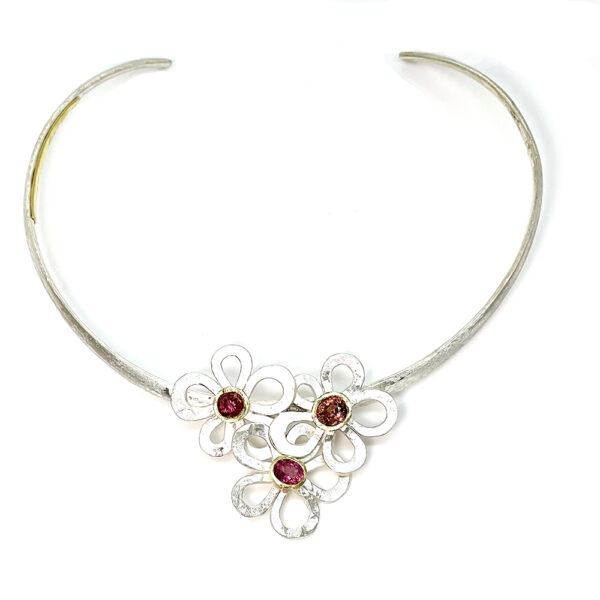 Multi Flower Tourmaline Collar Necklace