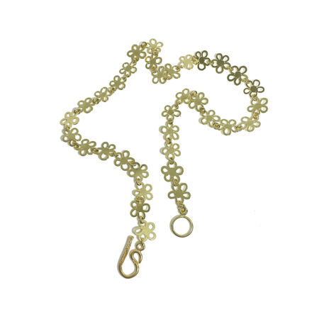 Artisanal Pressed Flower Chain Necklace 18kt